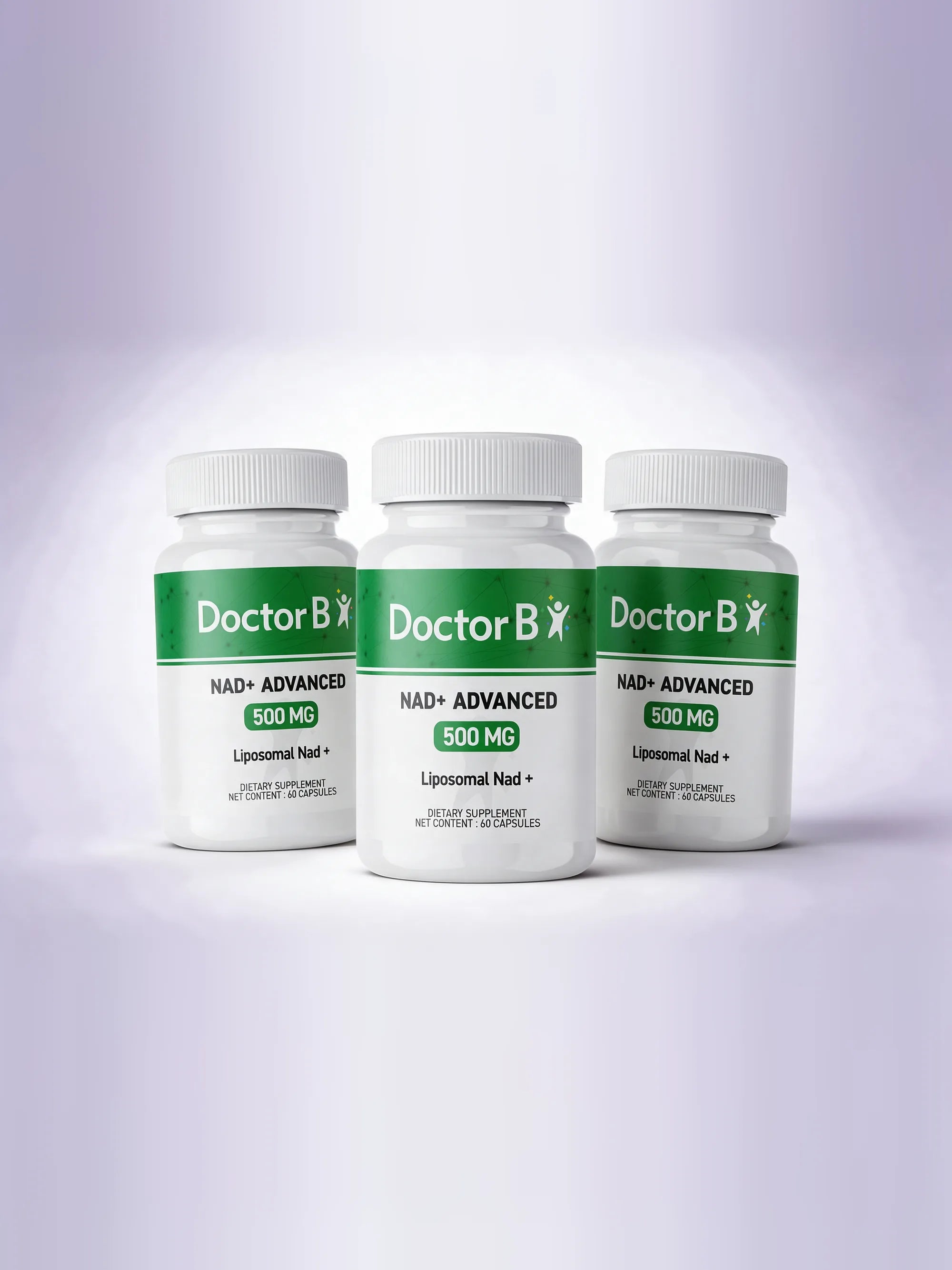 Three bottles of Doctor B NAD+ Advanced
